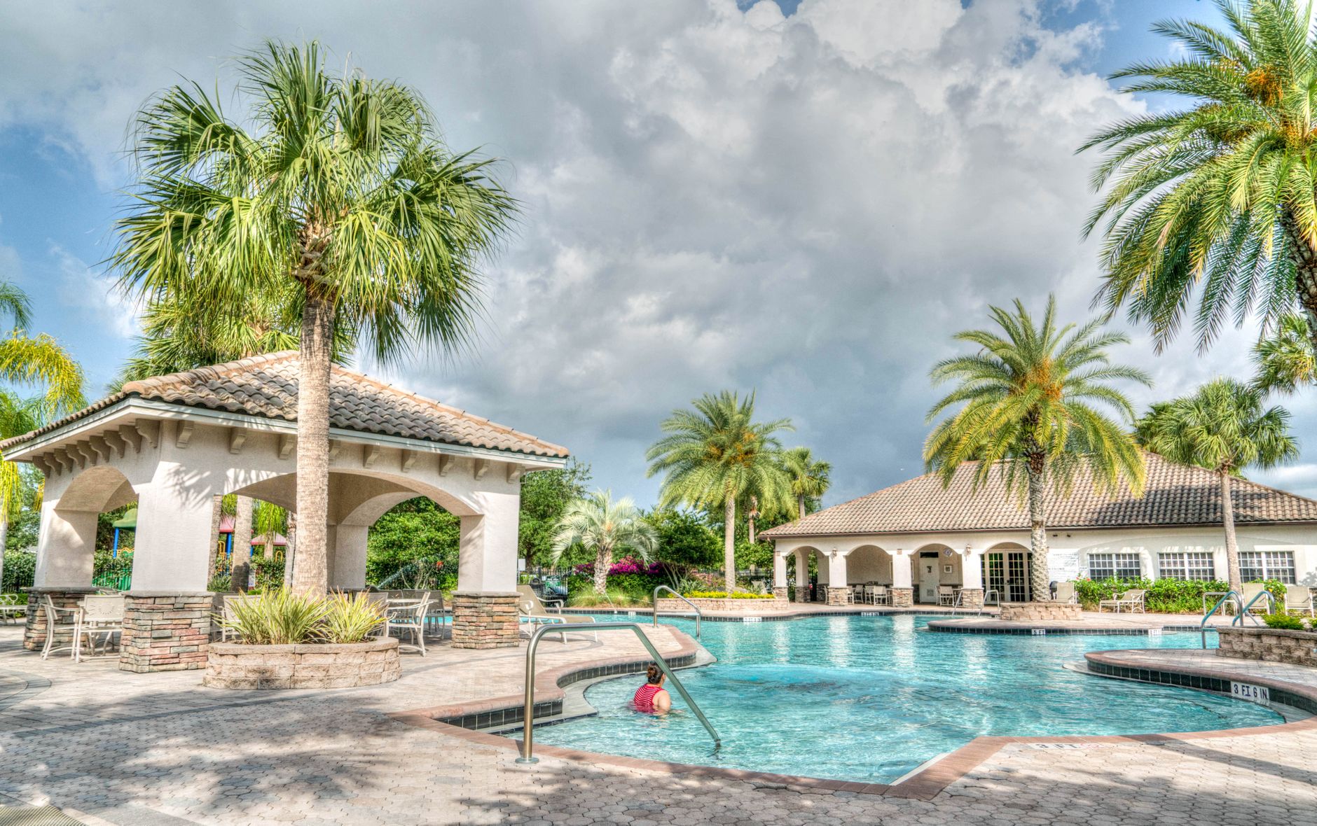 A crystal-clear pool serviced by Duque Pool & Spa